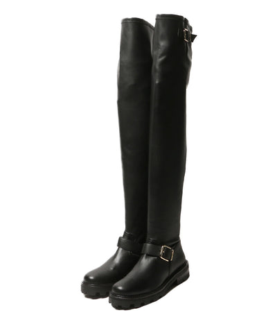 JIMMY CHOO ブーツ BIKER 2 OTK FLAT QOZ ブラック レディース SIZE 37 ジミーチュウ