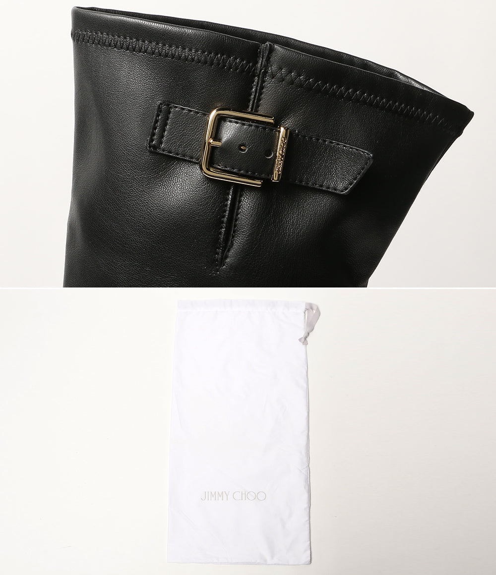 JIMMY CHOO ブーツ BIKER 2 OTK FLAT QOZ ブラック レディース SIZE 37 ジミーチュウ