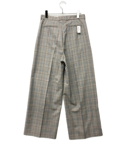 美品 rokh ロク チェックタックワイドパンツ レディース SIZE UK10
