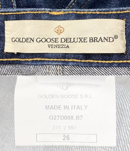 GOLDEN GOOSE デニムパンツ スリムストレート 切りっぱなし加工 スタープリント メンズ SIZE 26 ゴールデングース