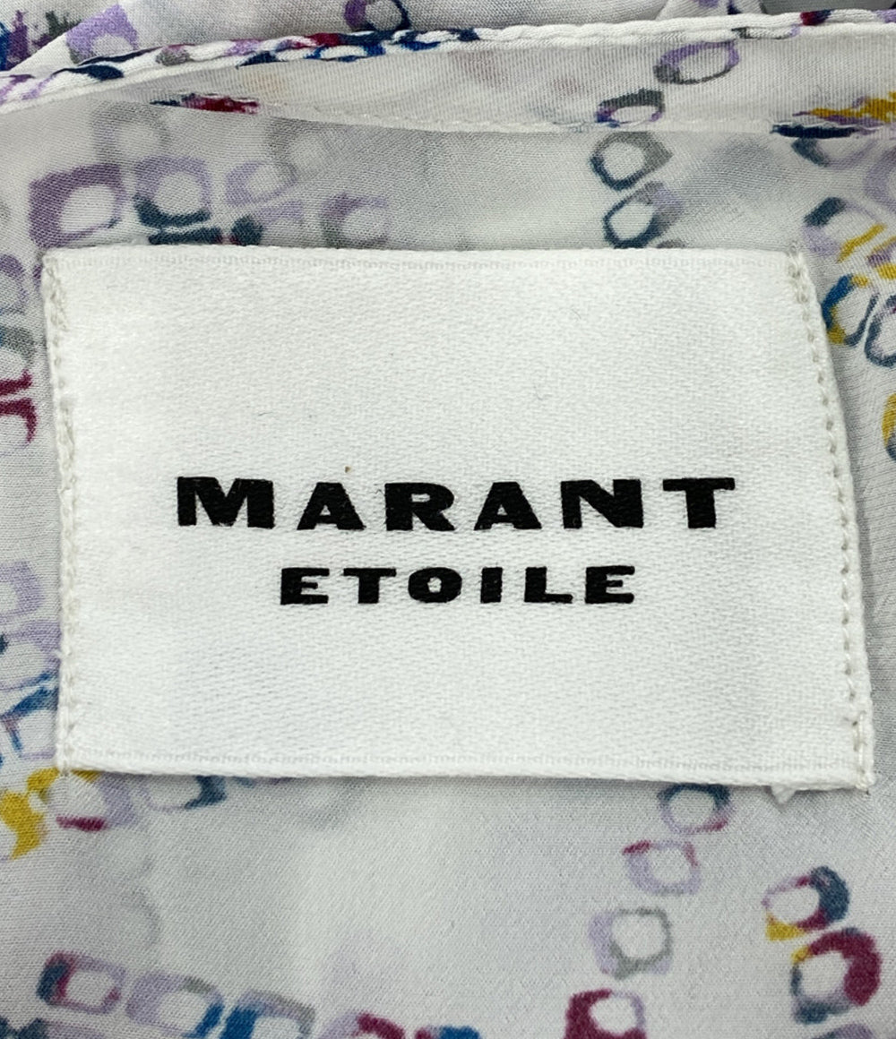 美品 ISABEL MARANT ETOILE 総柄フレンチスリーブワンピース WHT レディース SIZE 36 イザベルマランエトワール