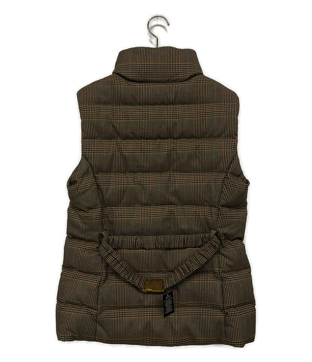 美品 RALPH LAUREN ダウンベスト グレンチェック ブラウン レディース SIZE 2 ラルフローレン