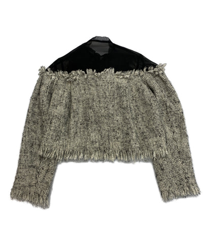 サカイ ニットジャケット フリンジ レース切替 23-07002 レディース SIZE 1 sacai