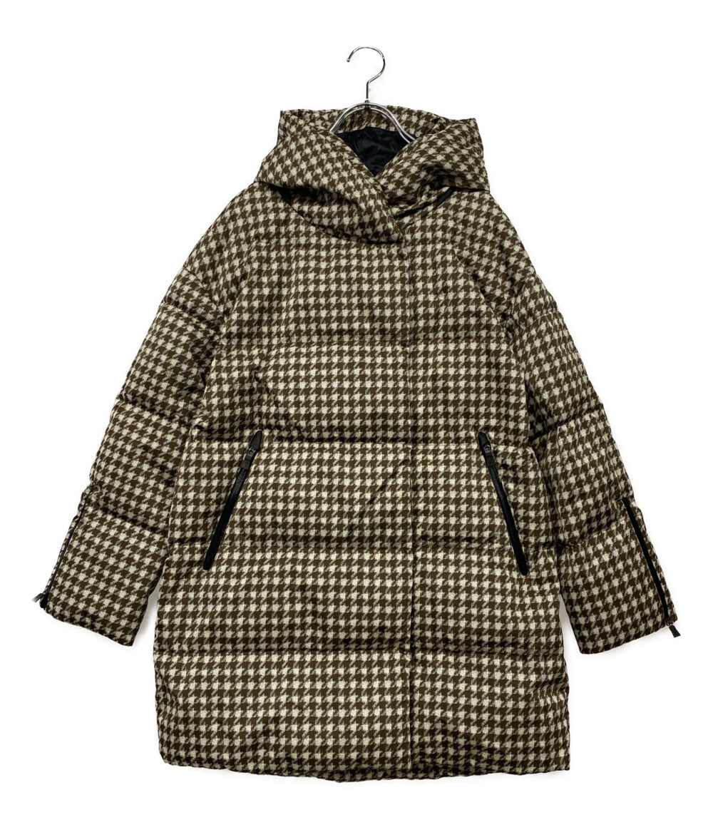 HERNO ダウンコート LAMINAR 47268-41674 ブラウン 千鳥格子 レディース SIZE 40 ヘルノ