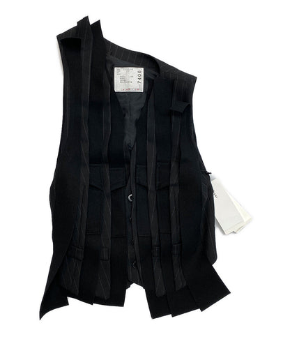 美品 sacai ベスト ジレ 変形 ブラック 24-07406 レディース SIZE 1 サカイ