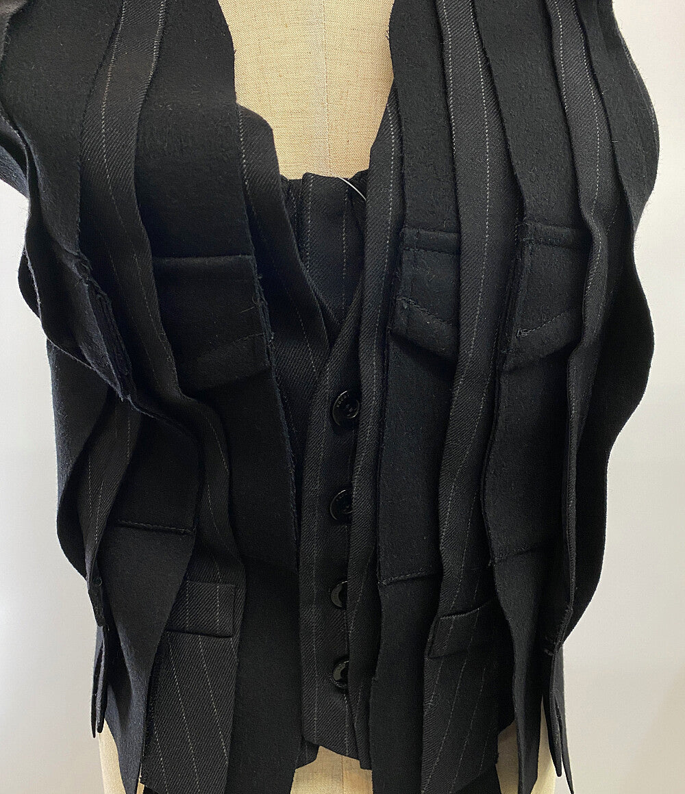 美品 sacai ベスト ジレ 変形 ブラック 24-07406 レディース SIZE 1 サカイ
