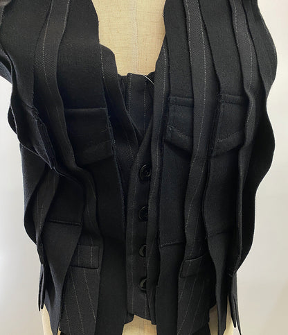 美品 sacai ベスト ジレ 変形 ブラック 24-07406 レディース SIZE 1 サカイ