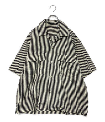 キャプテンサンシャイン 半袖シャツ ストライプ ブラック ホワイト メンズ SIZE 42 KAPTAIN SUNSHINE