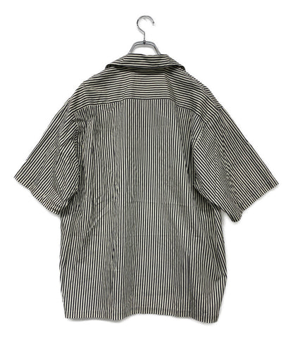 キャプテンサンシャイン 半袖シャツ ストライプ ブラック ホワイト メンズ SIZE 42 KAPTAIN SUNSHINE