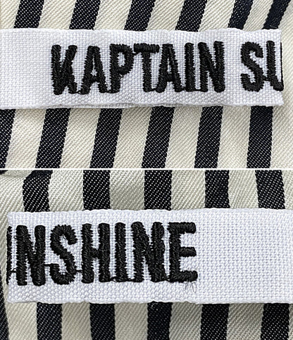 キャプテンサンシャイン 半袖シャツ ストライプ ブラック ホワイト メンズ SIZE 42 KAPTAIN SUNSHINE