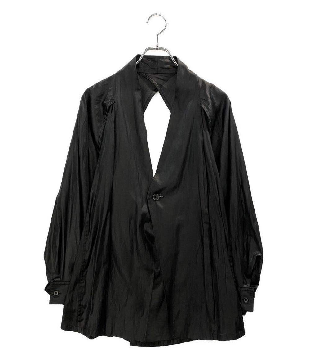 ISSEY MIYAKE 長袖シャツ LUSTER SHIRT ブラック IM23FJ022 メンズ SIZE 2 イッセイミヤケ