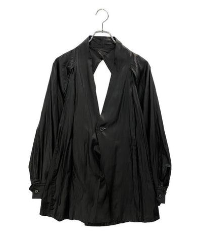 ISSEY MIYAKE 長袖シャツ LUSTER SHIRT ブラック IM23FJ022 メンズ SIZE 2 イッセイミヤケ