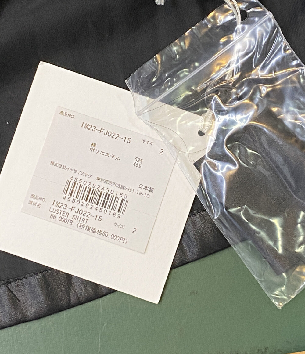 ISSEY MIYAKE 長袖シャツ LUSTER SHIRT ブラック IM23FJ022 メンズ SIZE 2 イッセイミヤケ