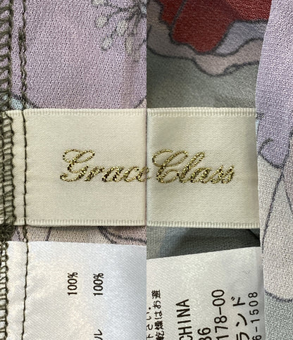 グレースクラス ワンピース 花柄 グリーン 02233 31178-00 レディース SIZE 36 grace class
