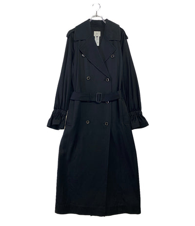 DOUBLE STANDARD CLOTHING トレンチコート ブラック フレアスリーブ レディース SIZE 38 ソブ ダブルスタンダード クロージング