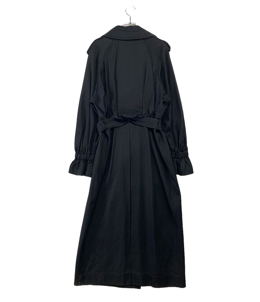 DOUBLE STANDARD CLOTHING トレンチコート ブラック フレアスリーブ レディース SIZE 38 ソブ ダブルスタンダード クロージング