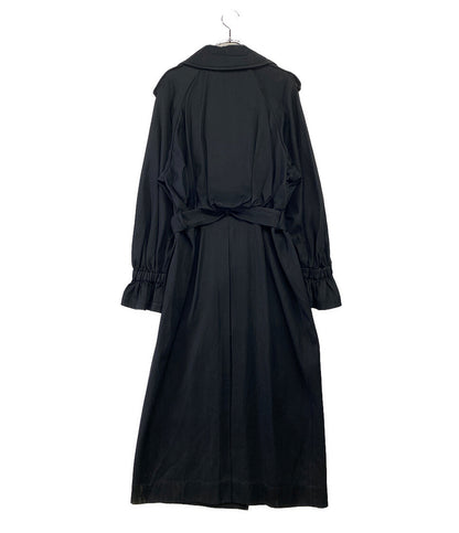 DOUBLE STANDARD CLOTHING トレンチコート ブラック フレアスリーブ レディース SIZE 38 ソブ ダブルスタンダード クロージング
