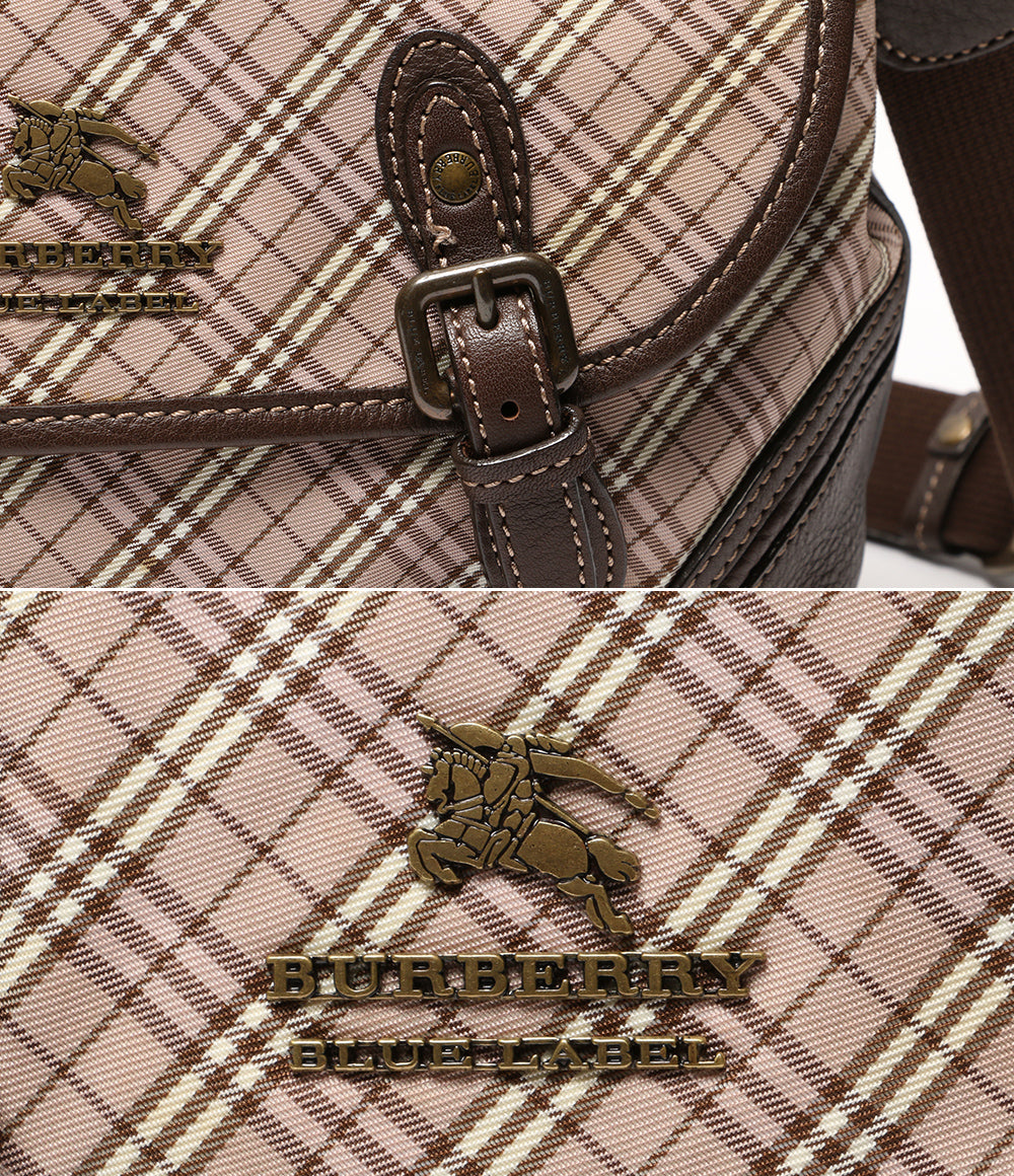 バーバリーブルーレーベル ショルダーバッグ ピンク×ブラウン ZAE74-001-14 レディース BURBERRY BLUE LABEL