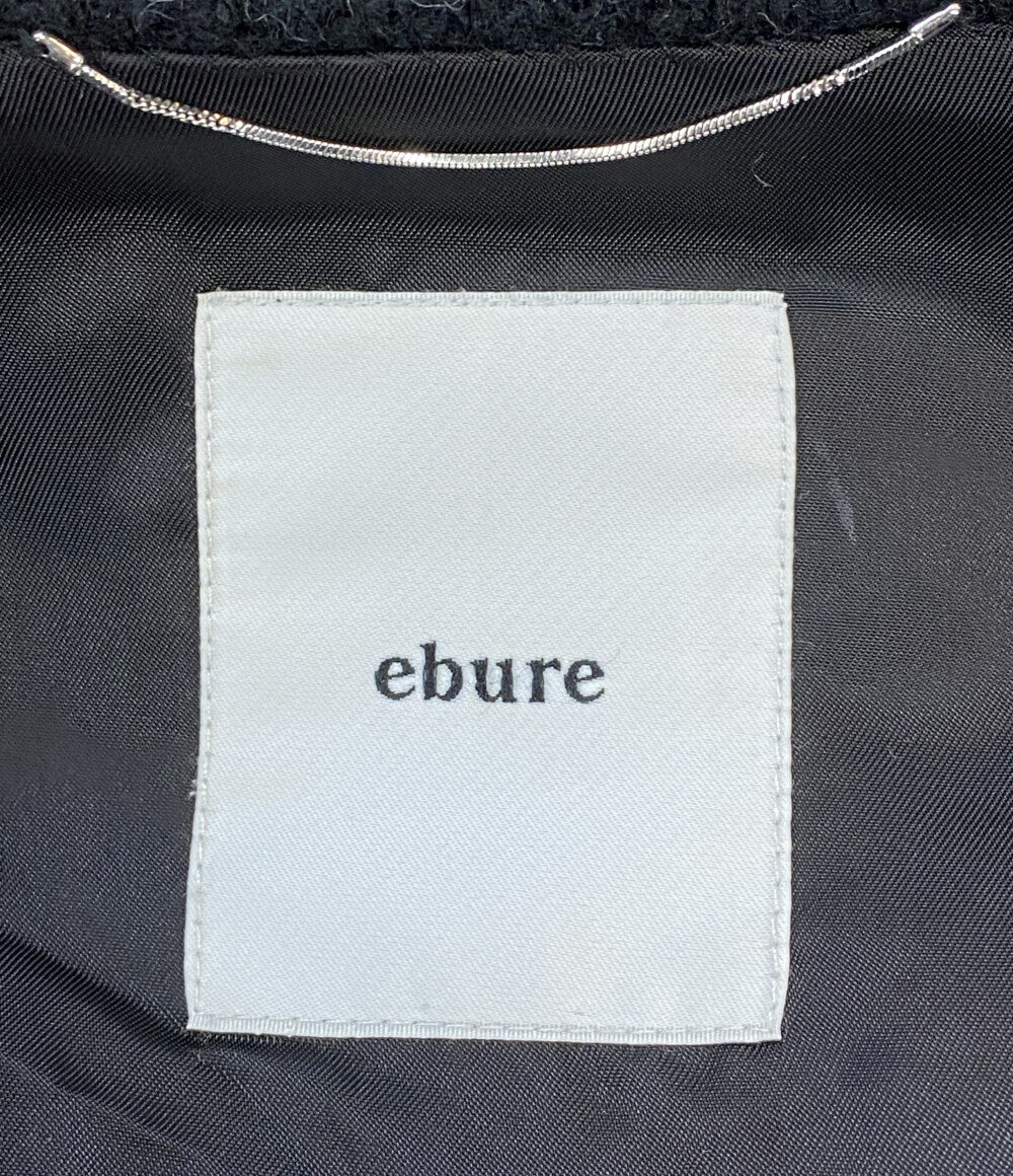 ebure エブール ヘリンボーンノーカラーコート レディース SIZE 36