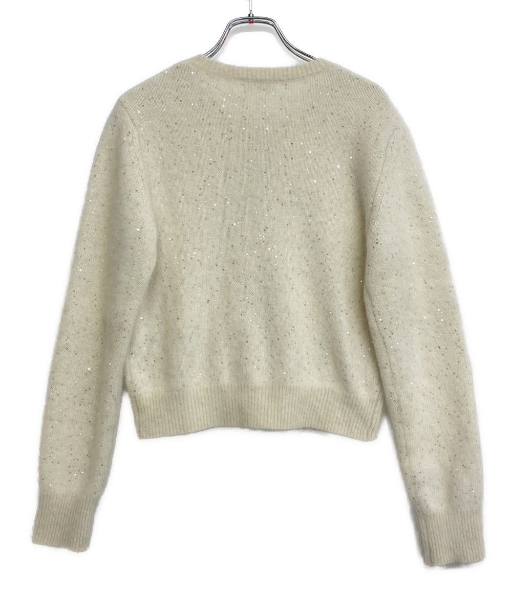 DES PRES フォックスカシミヤクルーネックカーディガン レディース SIZE F デプレ
