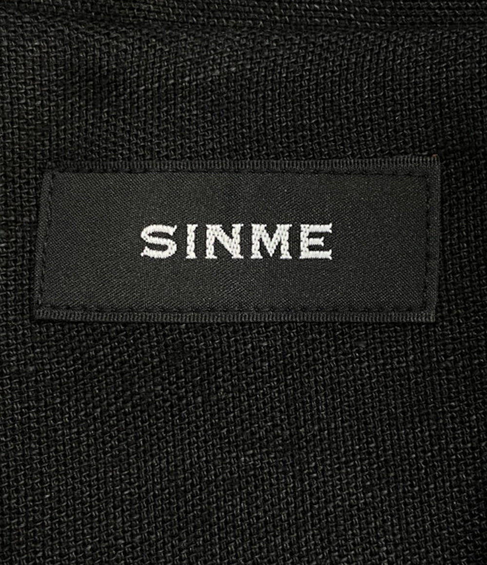 美品 SINME シンメ リネンジップブルゾン BLK SY10-01 レディース SIZE M