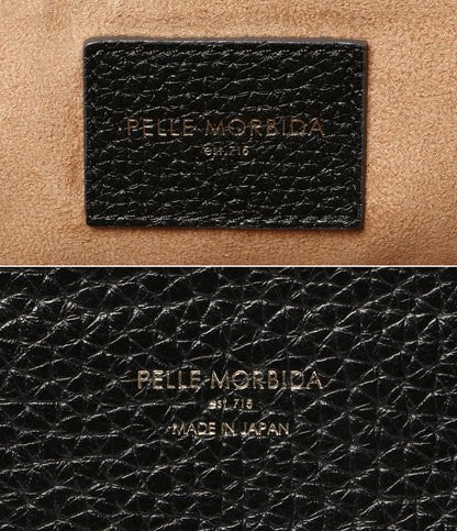PELLE MORBIDA ハンドバッグ 2WAY 手さげバッグ ブラック×グレーチェック レディース ペッレモルビダ