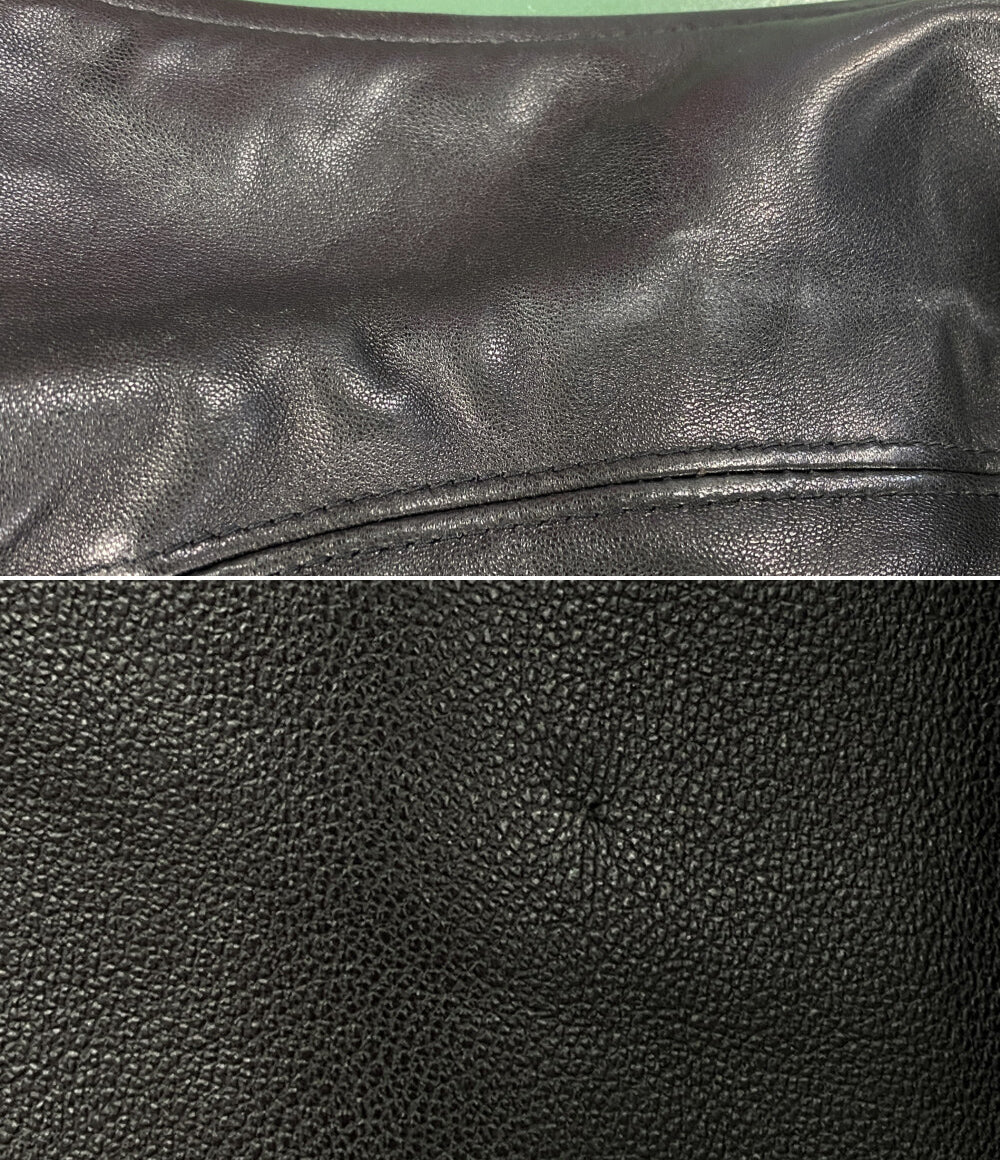 COLE HAAN レザーコート ブラック メンズ SIZE S コールハーン