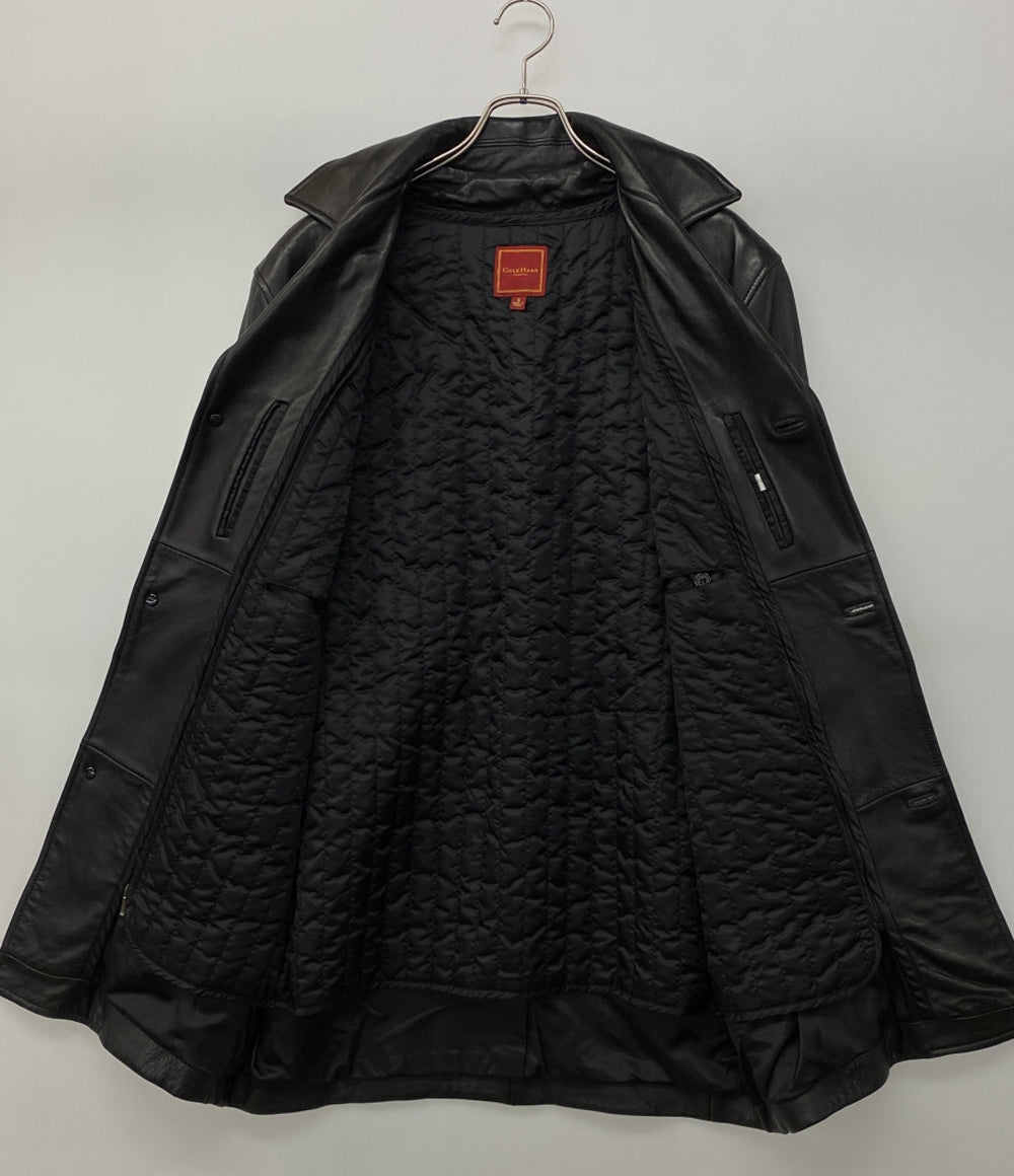 COLE HAAN レザーコート ブラック メンズ SIZE S コールハーン