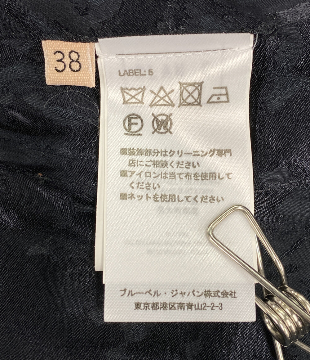 美品 PLAN C アシンメトリーサテンジャガード総柄スカート 41.GOCAF08H00TV027 レディース SIZE 38 プラン シー