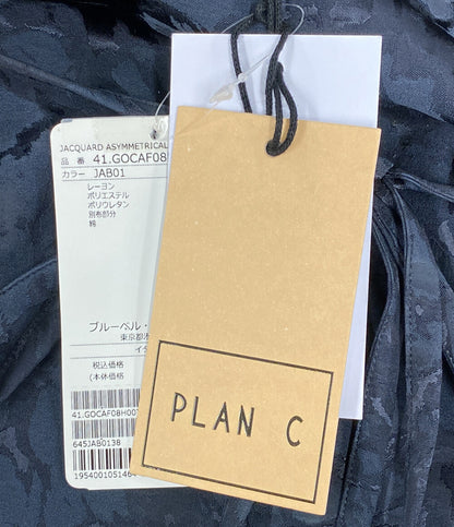 美品 PLAN C アシンメトリーサテンジャガード総柄スカート 41.GOCAF08H00TV027 レディース SIZE 38 プラン シー