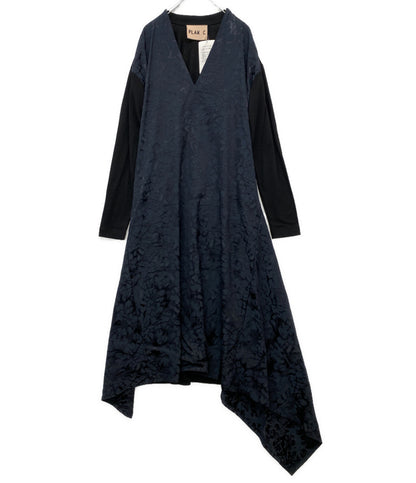 美品 PLAN C 長袖ワンピース アシンメトリーワンピースドレス 41.ABCAF09KHZTV027 レディース SIZE 36 プラン シー