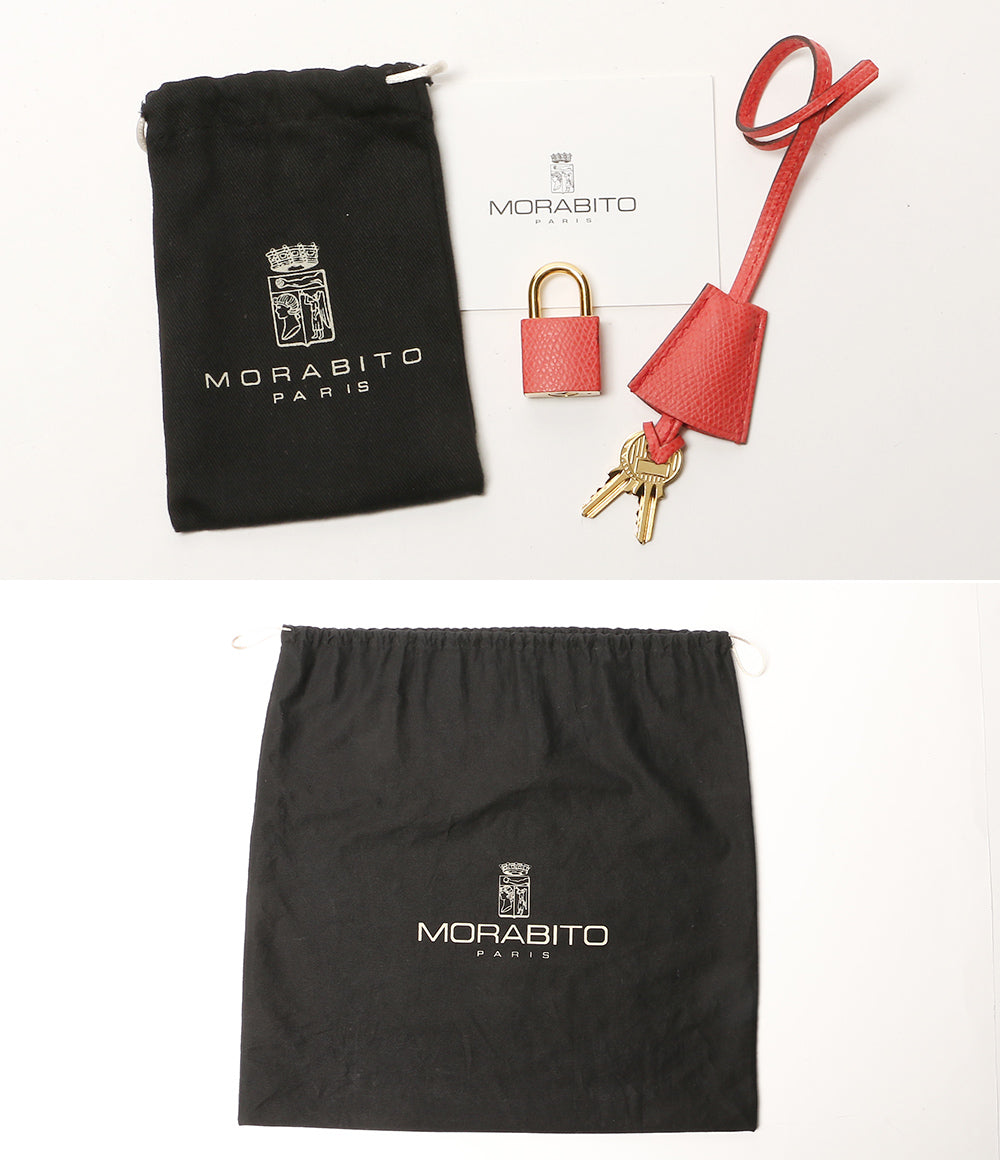 MORABITO ハンドバッグ レザー サーモンピンク オルセー レディース モラビト