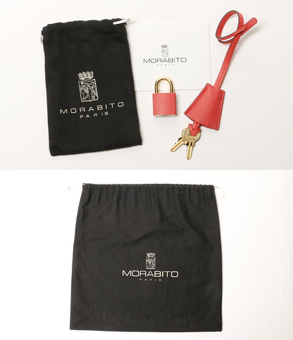 MORABITO ハンドバッグ レザー サーモンピンク オルセー レディース モラビト