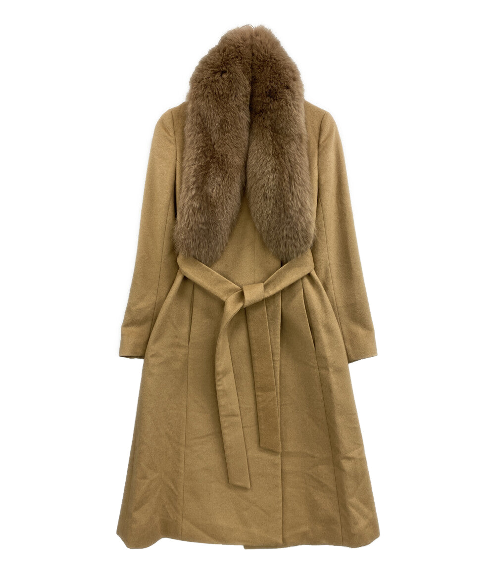 BARNEYS NEW YORK バーニーズニューヨーク コート CAMEL カシミヤ ブルーフォックス 2138153 レディース SIZE 36