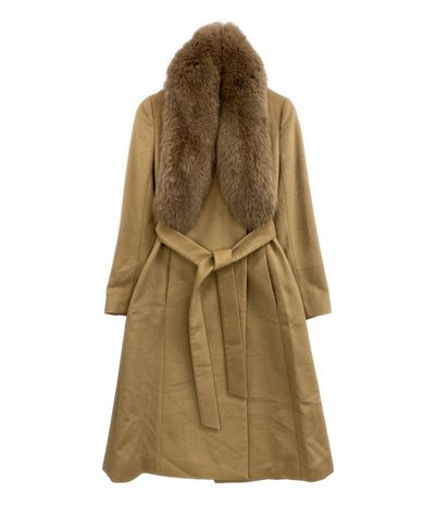 BARNEYS NEW YORK バーニーズニューヨーク コート CAMEL カシミヤ ブルーフォックス 2138153 レディース SIZE 36