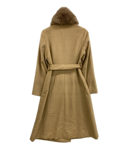 BARNEYS NEW YORK バーニーズニューヨーク コート CAMEL カシミヤ ブルーフォックス 2138153 レディース SIZE 36