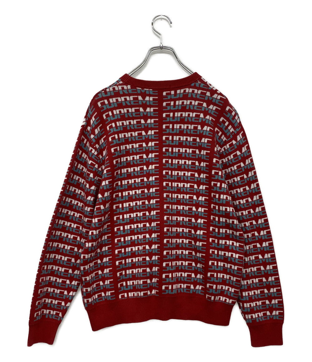 シュプリーム ニット ツートンロゴ 総柄 メンズ SIZE M Supreme