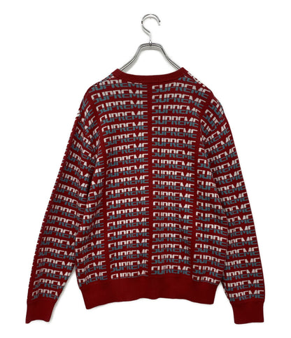 シュプリーム ニット ツートンロゴ 総柄 メンズ SIZE M Supreme