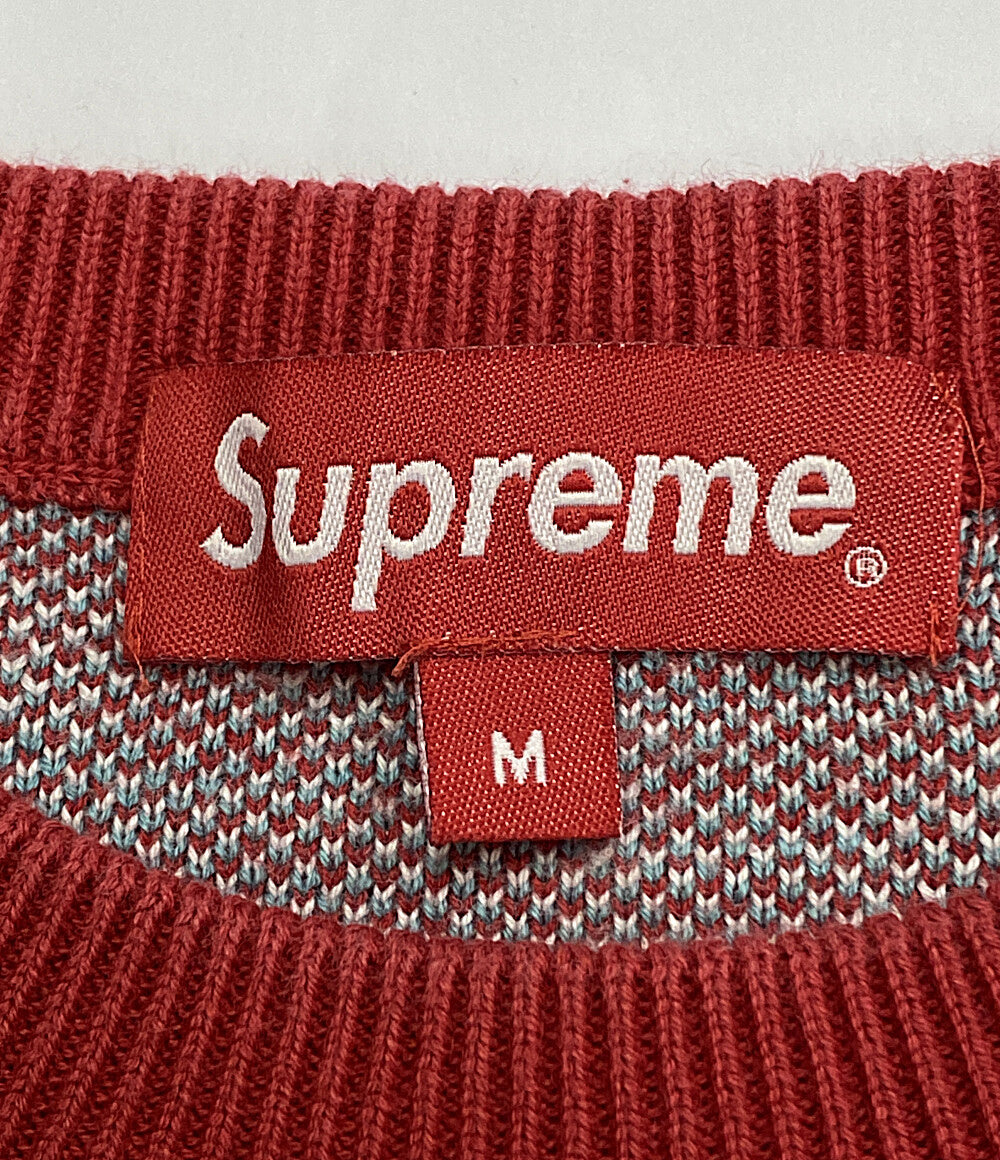 シュプリーム ニット ツートンロゴ 総柄 メンズ SIZE M Supreme