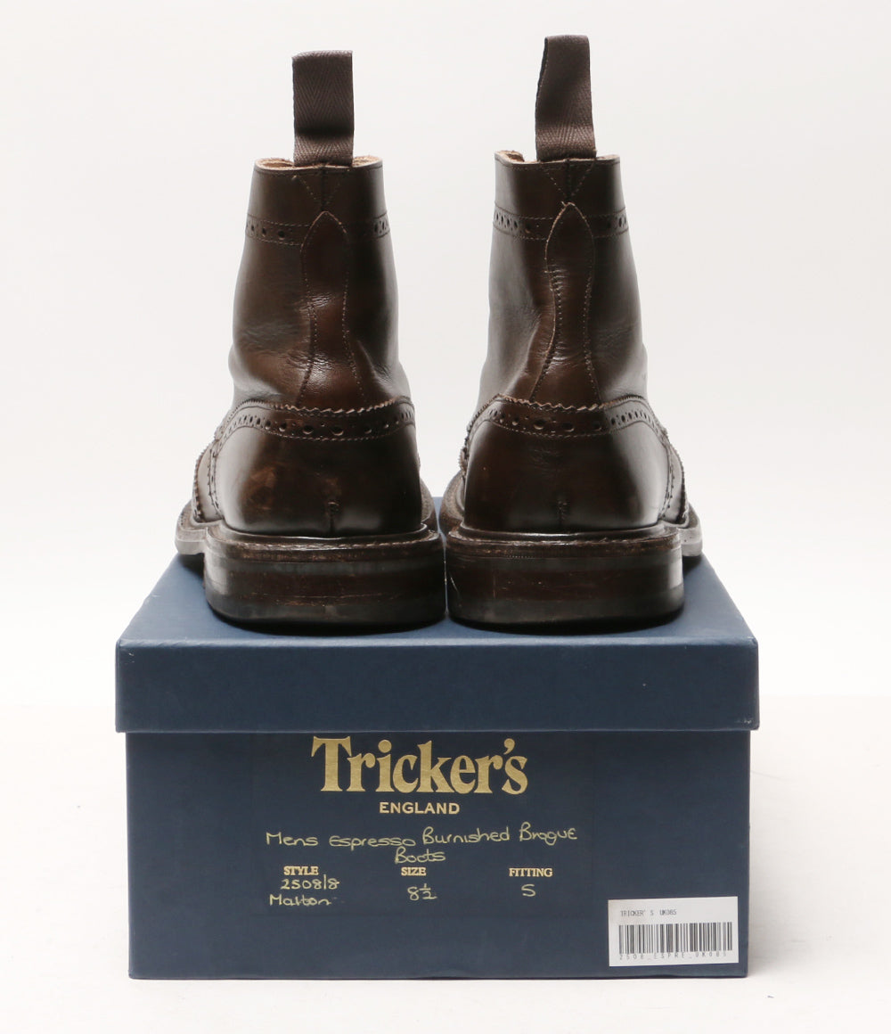 トリッカーズ カントリーブローグブーツ Espresso Burnished メンズ SIZE 8 1/2 TRICKER'S