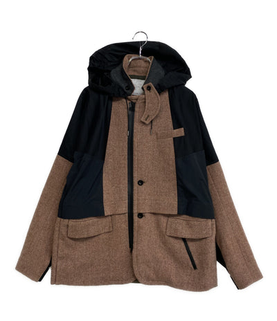 sacai フーディジャケット Herringbone Jacket ピンクブラウン 21-02625M メンズ SIZE 2 サカイ