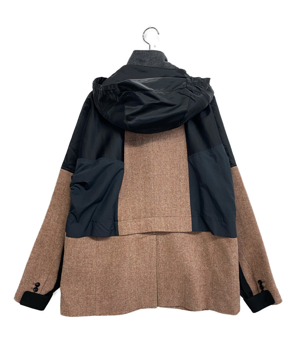 sacai フーディジャケット Herringbone Jacket ピンクブラウン 21-02625M メンズ SIZE 2 サカイ