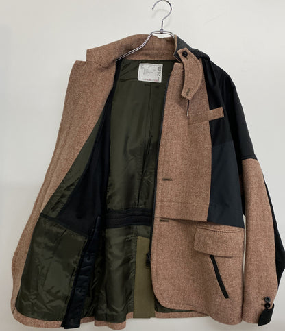 sacai フーディジャケット Herringbone Jacket ピンクブラウン 21-02625M メンズ SIZE 2 サカイ