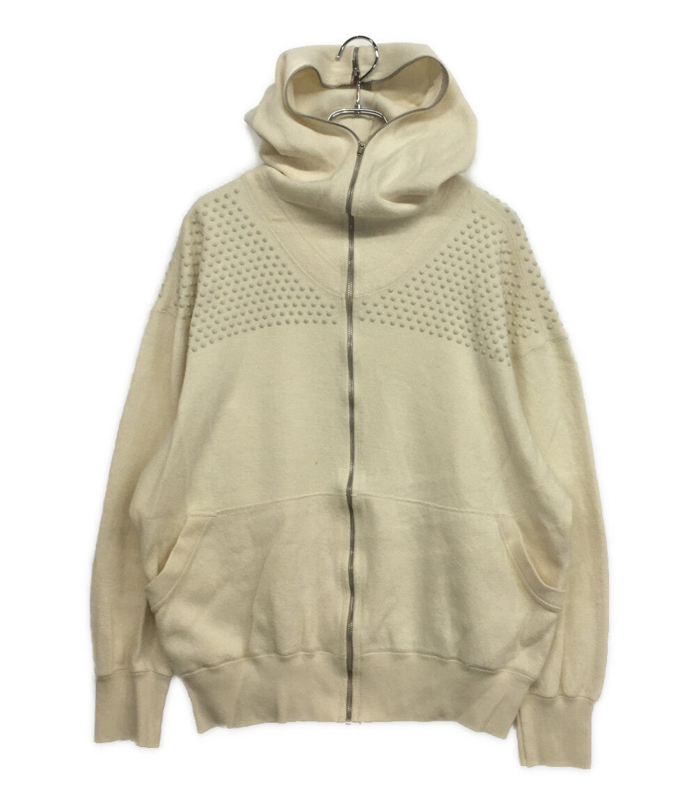 イッセイミヤケ メン ジップパーカー 筆タグ 立体加工 ホワイト 80s メンズ SIZE - ISSEY MIYAKE MEN