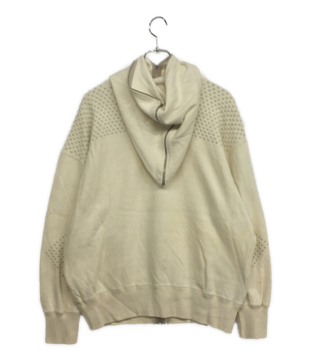 イッセイミヤケ メン ジップパーカー 筆タグ 立体加工 ホワイト 80s メンズ SIZE - ISSEY MIYAKE MEN