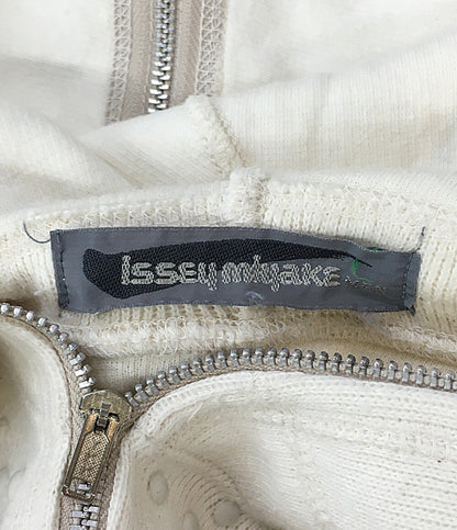 イッセイミヤケ メン ジップパーカー 筆タグ 立体加工 ホワイト 80s メンズ SIZE - ISSEY MIYAKE MEN