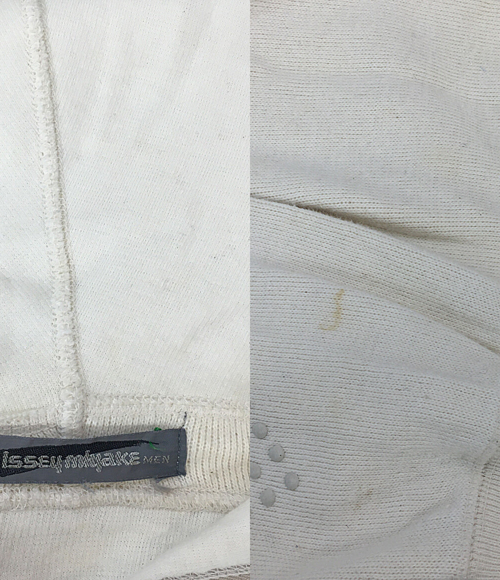 イッセイミヤケ メン ジップパーカー 筆タグ 立体加工 ホワイト 80s メンズ SIZE - ISSEY MIYAKE MEN
