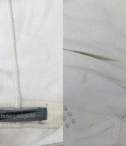 イッセイミヤケ メン ジップパーカー 筆タグ 立体加工 ホワイト 80s メンズ SIZE - ISSEY MIYAKE MEN