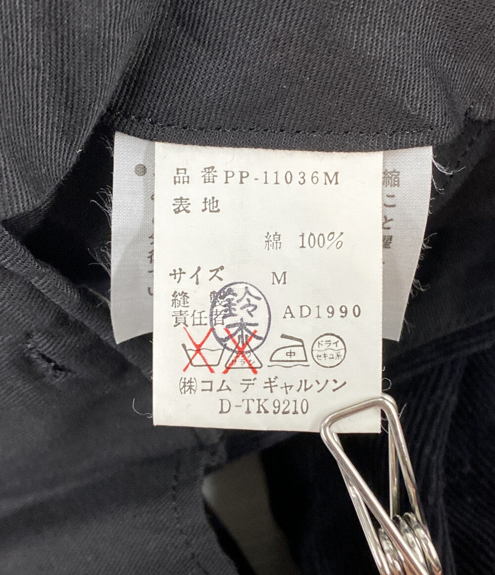 COMME des GARCONS HOMME PLUS 1990AW 2タックコーデュロイパンツ ブラック PP-11036 メンズ SIZE M コムデギャルソンオムプリュス