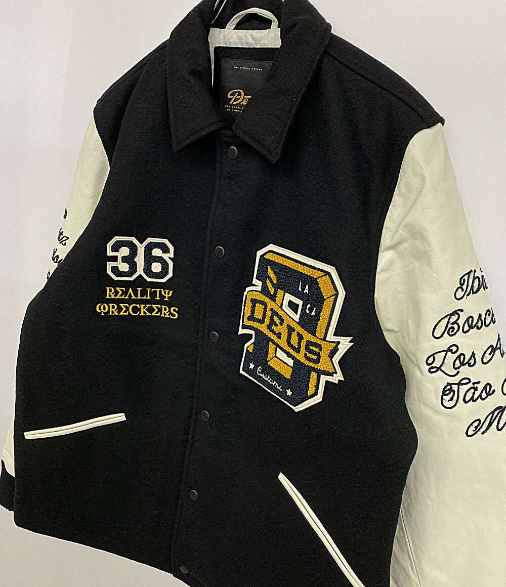 Deus Ex Machina スタジャン SOURMUG COACH JACKET 刺? ブラック メンズ SIZE M デウスエクスマキナ